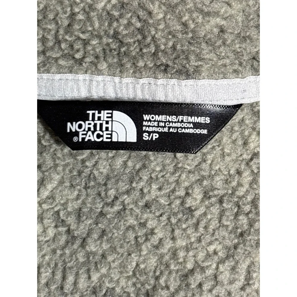 The North Face Women Sunset Heather Fleece Quarter Zip Pullover Grey size small